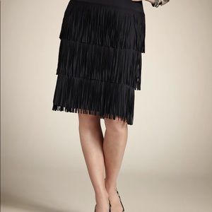 ✨NWT Chico’s black fringe skirt Size 12